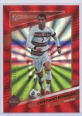 Cristiano Ronaldo [Red Laser] Soccer Cards 2021 Panini Donruss Road to Qatar Prices