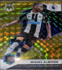 Miguel Almiron [Gold Fluorescent] Soccer Cards 2021 Panini Mosaic Premier League Prices