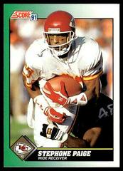 Stephone Paige #283 Football Cards 1991 Score Prices