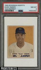Duke Snider Baseball Cards 1989 Bowman Inserts Prices