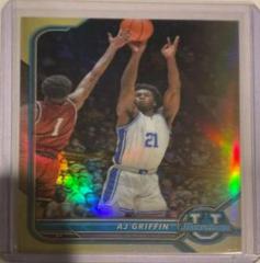 AJ Griffin [Chrome Gold Refractor] #95 Basketball Cards 2021 Bowman University Prices