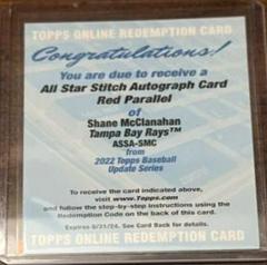 Shane McClanahan [Red] Baseball Cards 2022 Topps Update All Star Stitches Autographs Prices