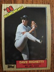 Dave Righetti #5 Baseball Cards 1987 Topps Prices