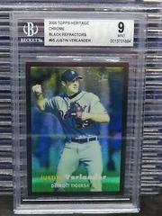 Justin Verlander [Chrome Black Refractor] #95 Baseball Cards 2006 Topps Heritage Chrome Prices