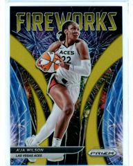 A'ja Wilson [Gold] #13 Basketball Cards 2022 Panini Prizm WNBA Fireworks Prices