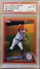 Alex Rodriguez [Red Refractor] #100 Baseball Cards 2011 Topps Chrome Prices