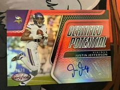 Justin Jefferson [Signature Jersey Red] #216 Football Cards 2020 Panini Certified Prices