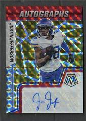 Justin Jefferson [Red] Football Cards 2022 Panini Mosaic Autographs Prices