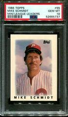 Mike Schmidt #55 Baseball Cards 1986 Topps Mini League Leaders Prices