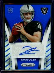 Derek Carr [Blue Prizm] #AR-DC Football Cards 2014 Panini Prizm Autograph Rookies Prices