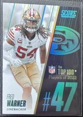 Fred Warner #47 Football Cards 2023 Panini Score Top 100 Prices