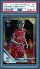 Maurits Kjaergaard [Red & Gold Starball Refractor] #54 Soccer Cards 2021 Topps Chrome UEFA Champions League Prices