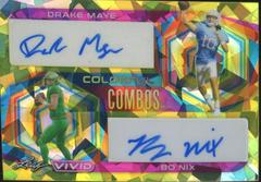 Drake Maye, Bo Nix #CC-23 Football Cards 2023 Leaf Vivid Autographs Colorful Combos Prices