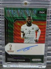 Antonio Rudiger [Green Wave] Soccer Cards 2022 Panini Prizm World Cup International Ink Autograph Prices