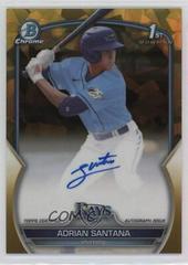 Adrian Santana [Gold Sapphire] Baseball Cards 2023 Bowman Draft Chrome Sapphire Prospect Autograph Prices