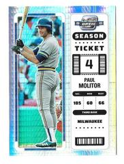 Paul Molitor [Hyper] #1 Baseball Cards 2023 Panini Chronicles Contenders Optic Prices