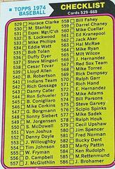 Checklist 529-660 #637 Baseball Cards 1974 Topps Prices