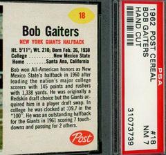 Bob Gaiters [Hand Cut] Football Cards 1962 Post Cereal Prices