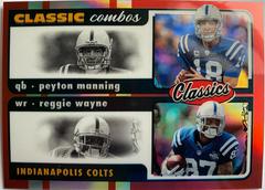 Peyton Manning, Reggie Wayne [Red] Football Cards 2022 Panini Classics Combos Prices