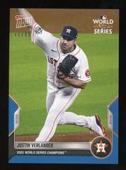 Justin Verlander [Blue] #WS-2 Baseball Cards 2022 Topps Now World Series Champions Prices