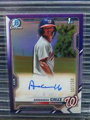 Armando Cruz [Purple Refractor] Baseball Cards 2021 Bowman Chrome Prospect Autographs Prices