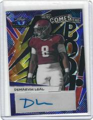 DeMarvin Leal [Crystal Purple] #HB-DL1 Football Cards 2022 Leaf Valiant Autographs Here Comes the Boom Prices
