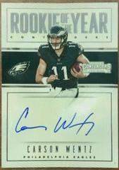 Carson Wentz [Autograph] #7 Football Cards 2016 Panini Contenders Rookie of the Year Prices