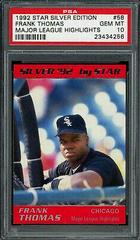 Frank Thomas [Major League Highlights] #58 Baseball Cards 1992 Star Silver Edition Prices