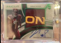 Jahan Dotson [Patch Autograph Emerald] #109 Football Cards 2022 Panini Immaculate Collection Prices
