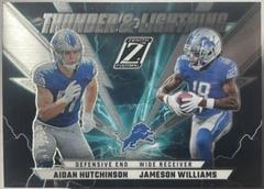 Aidan Hutchinson , Jameson Williams [Silver] #TL-AJ Football Cards 2022 Panini Zenith Thunder and Lightning Prices