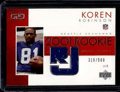 Koren Robinson [Rookie Jersey] Football Cards 2001 Upper Deck Game Gear Prices