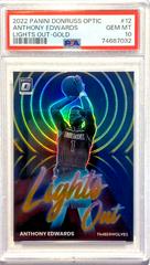Anthony Edwards [Gold] #12 Basketball Cards 2022 Panini Donruss Optic Lights Out Prices