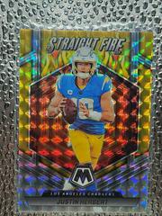 Justin Herbert [Gold] #SF-JHE Football Cards 2023 Panini Mosaic Straight Fire Prices
