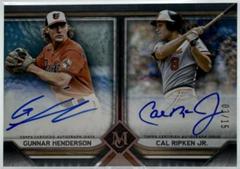 Gunnar Henderson, Cal Ripken Jr. #DA-HR Baseball Cards 2023 Topps Museum Collection Dual Autographs Prices