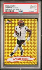 Ja'Marr Chase [Gold] #PAC-15 Football Cards 2022 Panini Zenith 1992 Pacific Prices