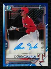 Aaron Zavala [Blue Refractor] #CDA-AZ Baseball Cards 2021 Bowman Draft Pick Chrome Autographs Prices