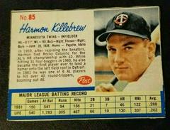Harmon Killebrew [Hand Cut] #85 Baseball Cards 1962 Post Cereal Prices