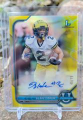 Blake Corum [Yellow Refractor] Football Cards 2021 Bowman University Chrome Autographs Prices