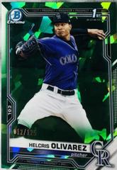 Helcris Olivarez [Green] #BCP-154 Baseball Cards 2021 Bowman Chrome Sapphire Prospects Prices