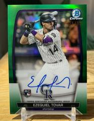 Ezequiel Tovar [Green] Baseball Cards 2023 Bowman Chrome Rookie Autographs Prices