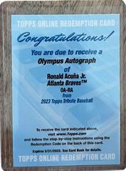 Ronald Acuna Jr. #OA-RA Baseball Cards 2023 Topps Tribute Olympus Autographs Prices