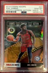 Joel Embiid [Holo] Basketball Cards 2019 Panini Hoops Lights Camera Action Prices