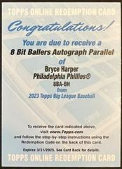 Bryce Harper [Autograph] Baseball Cards 2023 Topps Big League 8 Bit Ballers Prices