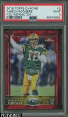 Aaron Rodgers [Red Refractor] #2 Football Cards 2015 Topps Chrome Prices