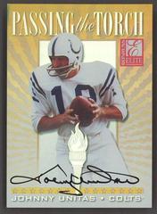 Johnny Unitas, Peyton Manning [Autograph] #1 Football Cards 1999 Panini Donruss Elite Passing the Torch Prices