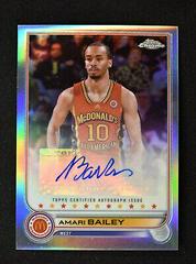 Amari Bailey [Orange Basketball] #CA-AB Basketball Cards 2022 Topps Chrome McDonald's All-American Autographs Prices