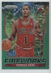 Derrick Rose [Green Mojo Prizm] #13 Basketball Cards 2014 Panini Prizm Fireworks Prices