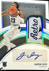 Jaden Ivey [Patch Autograph Conference Logo] #49 Basketball Cards 2022 Panini Immaculate Collection Collegiate Prices