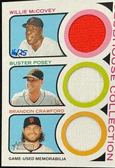 Willie McCovey, Brandon Crawford, Buster Posey #CCT-MPC Baseball Cards 2022 Topps Heritage Clubhouse Collection Triple Relics Prices