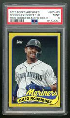 Julio Rodriguez, Ken Griffey Jr. [Gold] #89DH-13 Baseball Cards 2023 Topps Archives 1989 Doubleheaders Prices